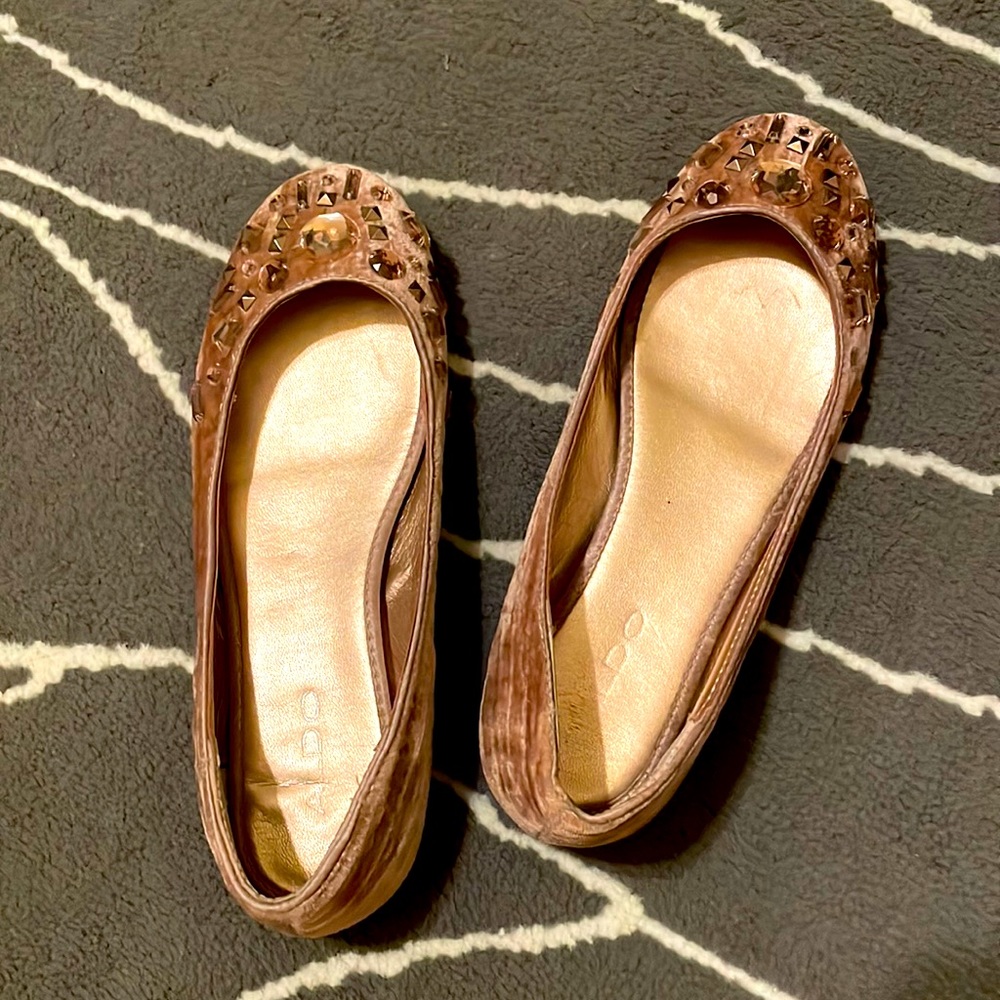 Aldo bejeweled velvet flats